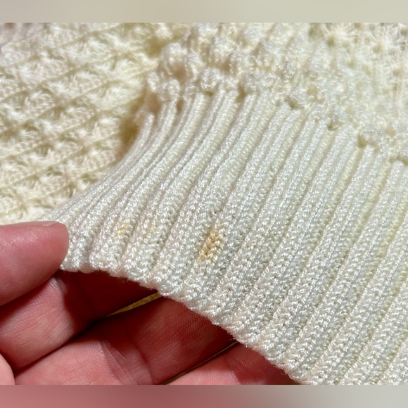 Vintage Keneth Top Knit Sweater Pullover Short Waist Ivory Women’s Small - Picture 4 of 4
